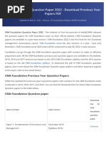 CMA Foundation Question Paper 2022 - Download Previous Year Papers PDF