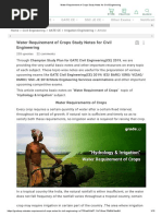 Water Requirement of Crops Study Notes For Civil Engineering PDF