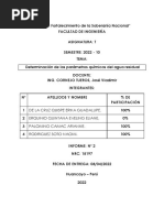 Informe de Laboratorio Semana 3 - Tratamientos de Aguas Residuales