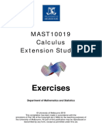 MAST10019 Calculus Extension Studies: Exercises