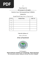 Environmental Project Report Format