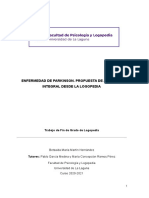 Enfermedad de Parkinson. Propuesta de Atencion Integral Desde La Logopedia