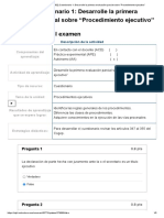 DER PROC GENERAL II Cuestionario 1 - Desarrolle La Primera Evaluación Parcial Sobre "Procedimiento Ejecutivo"