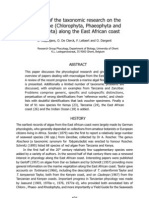 Progress of The Taxonomic Research On The Macroalgae (Chlorophyta, Phaeophyta and Rhodophyta) Along The East African Coast