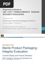 Proposed Revisions To Usp Sterile Product - Package Integrity Evaluation