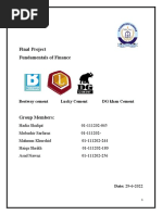 Final Project Fundamentals of Finance: Bestway Cement Lucky Cement DG Khan Cement