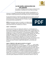 Ejemplo de Guión: Asociación Con Influencer: NOTA 1: Este Script Esta Enfocado para Cuando Realices Una Publicidad Con Un