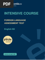 Intensive Course: Foreign Language Assessment Test