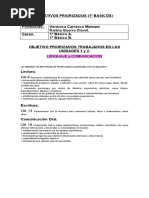 OBJETIVOS PRIORIZADOS TRABAJADOS EN LAS UNIDADES 1 y 2 (1° BASICOS)