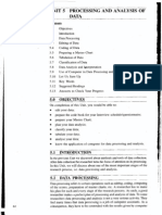 Unit 5 Processing and Analysis of Data: Coritents