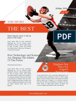 Gray Orange Modern Simple Sport Athlete Headline Newspaper