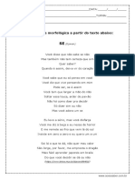 Atividade de Português Análise de Classe Gramatical Na Letra Da Música Do Djavan 2º Ano Do Ensino Médio Modelo Editável