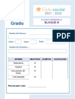 Examen Segundo Grado Tercer Trimestre