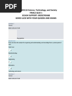 UGRD-GE6116 Science, Technology, and Society FINALS QUIZ 1