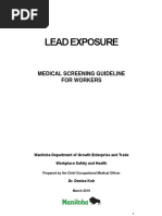 Lead Exposure: Medical Screening Guideline For Workers