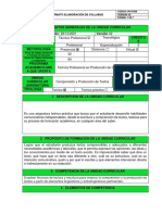 Syllabus Comprensión y Producción de Textos 2022