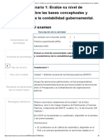 Examen - (AAB01) Cuestionario 1 - Evalúe Su Nivel de Conocimiento Sobre Las Bases Conceptuales y Características de La Contabilidad Gubernamental