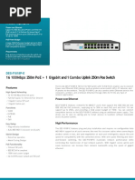 DES-F1018P-16 100Mbps 250m PoE + 1 Gigabit and 1 Combo Uplink 250m Poe Switch