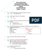 The Sovereign School (Learning Unlike Any Other) Subject: Computer Science (Python) Class XII Board Questions Chapter: 1,2 and 3