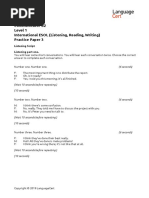 Languagecert Communicator B2 Level 1 International Esol (Listening, Reading, Writing) Practice Paper 3