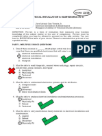 13/35 Pre-Test in Electrical Installation & Maintenance NC Ii Qualification