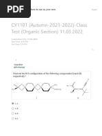 CY1101 (Autumn-2021-2022) - Class Test (Organic Section) 11.03.2022 (Preview) Microsoft Forms