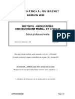 Brevet 2022 Série Professionnelle Histoire-Géo EMC