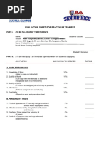 Evaluation Sheet For Practicum Trainees: (To Be Filled Up by The Students)