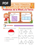 Problemas de La Mitad y La Tercia para Segundo de Primaria