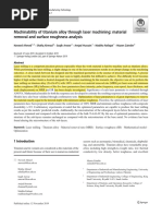 Machinability of Titanium Alloy Through Laser Machining: Material Removal and Surface Roughness Analysis