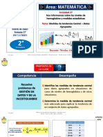 SEMANA 27 Nos Informamos Sobre Niveles de Hemoglobina y Medidas Debb Tendencia Central - Datos Agrupados