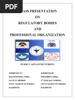 Class Presentation ON Regulatory Bodies AND Professional Organization