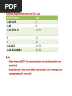 Individual Assignment Questions and Their Page