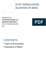 Methods of Formulation and Evaluation of BDDS: Presented To