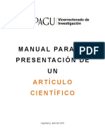 Manual para La Presentación de Un Artículo Científico