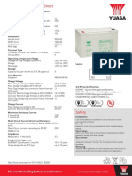 Yuasa Technical Data Sheet: The World's Leading Battery Manufacturer