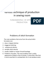 Various Technique of Production in Sewing Room