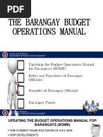 The Barangay Budget Operations Manual: Republic of The Philippines Department of Budget and Management