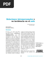 Relaciones Interpersonales Aula: y Su Incidencia en El