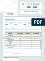 6°? Examen Trim 2 2022 Ciclo Escolar