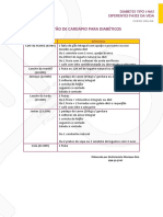 Sugestão de Cardápio para Diabetes Mellitus