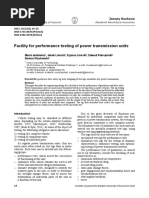 Facility For Performance Testing of Power Transmission Units