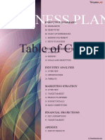 Business Plan Table of Contents