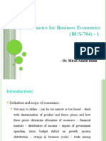 Lecture Notes For Business Economics (BUS-704) - 1: - Dr. Mirza Azizul Islam