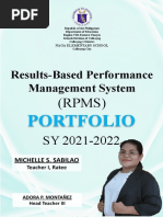 Results-Based Performance Management System: Portfolio