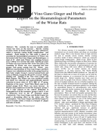 Effect of Vino Gano Ginger and Herbal Liquor On The Heamatological Parameters of The Wistar Rats