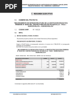 Mejoramiento de Infraestructura de La Institución Educativa Primaria #36443 Del Centro Poblado de Pachacclla - Yauli - Huancavelica - Huancavelica