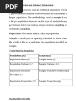 Point and Interval Estimation