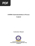 3150504-Instrumentation & Process Control: Laboratory Manual