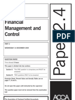 Financial Management and Control: Time Allowed 3 Hours